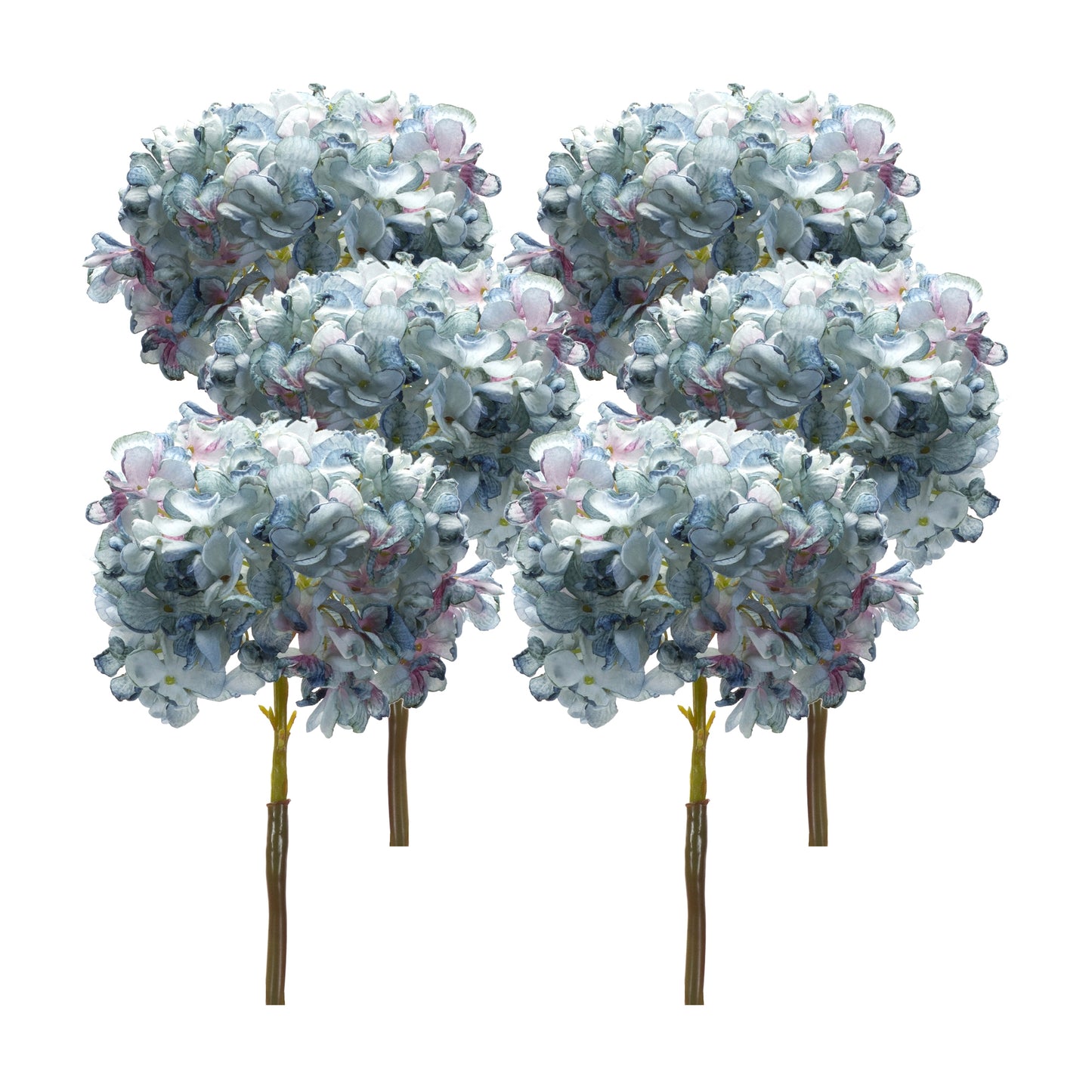 Hydrangea Stem (Set Of 6) 23"H Polyester, Blue