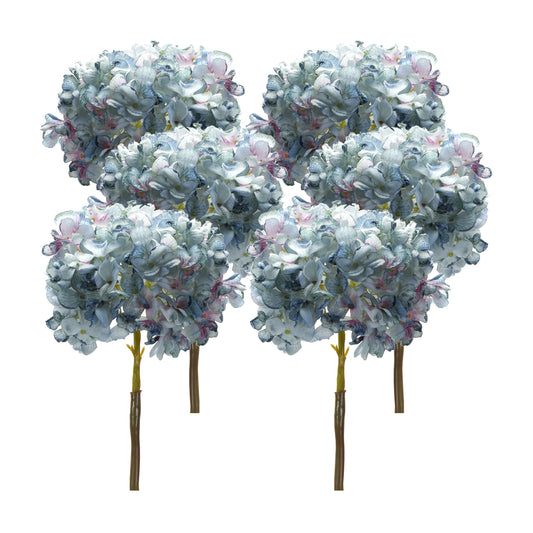 Hydrangea Stem (Set Of 6) 23"H Polyester, Blue