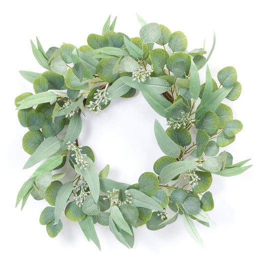 Mixed Eucalyptus Wreath 20"D Polyester
