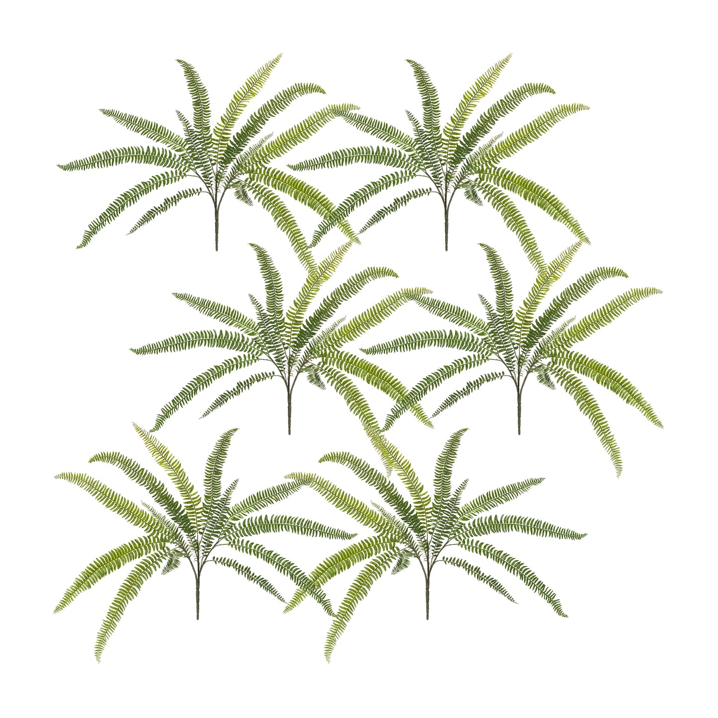 Fern Bush (Set Of 6) 25"H Plastic