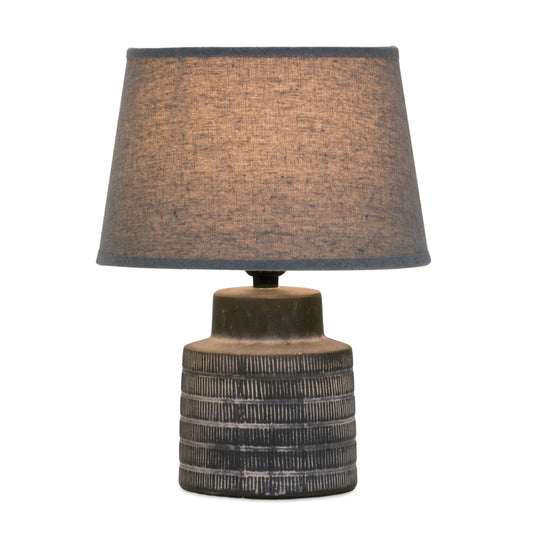 Table Lamp 13"H Terra Cotta/Linen
