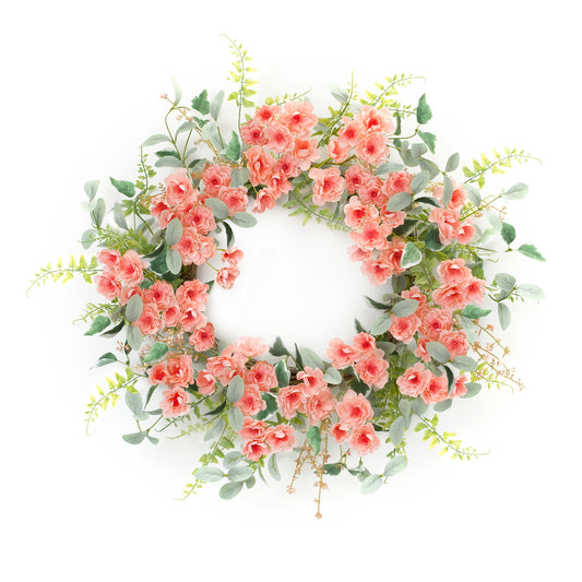 Mixed Floral Wreath 21.75"D Polyester
