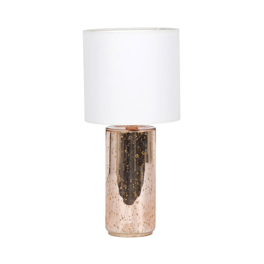 Glass Base Table Lamp w/Hard Back Shade