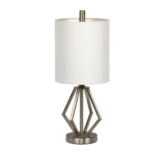 BNK Metal Base Table Lamp w/Hard Back White Shade