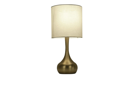 Accent Table Lamp 1 Light Satin Brass Metal Base with Shade, Indoor