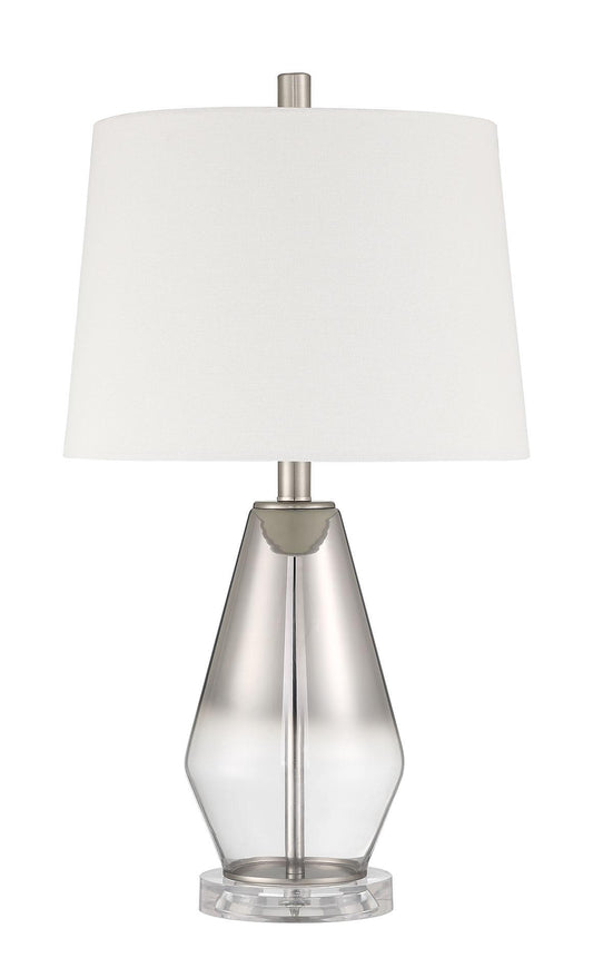 Table Lamp 1 Light Ombre Mercury Glass with Clear Acrylic Base, Shade, Indoor