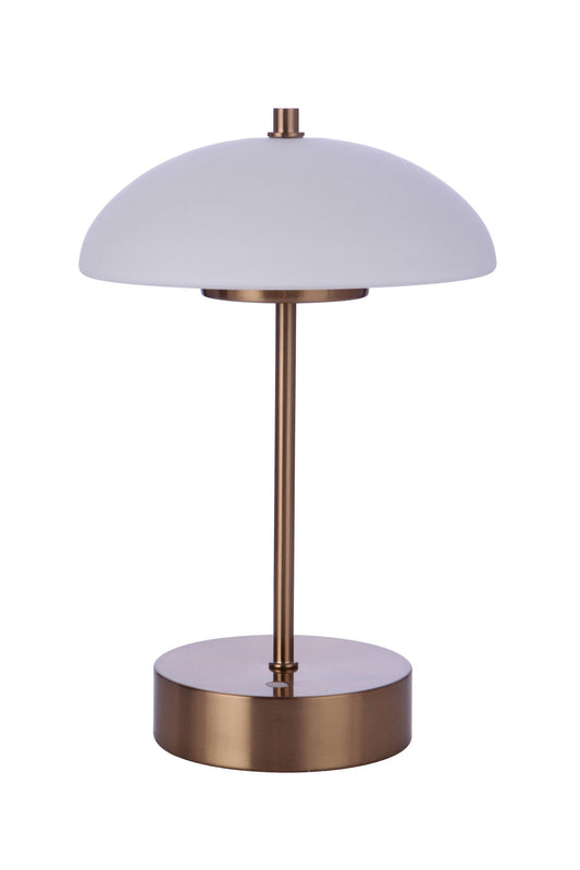 Indoor Rechargeable Dimmable LED Portable Lamp with Glass Shade, SB