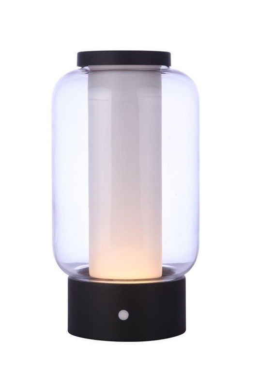 Outdoor Rechargeable Dimmable MB LED Portable Lamp w/Glass Shade