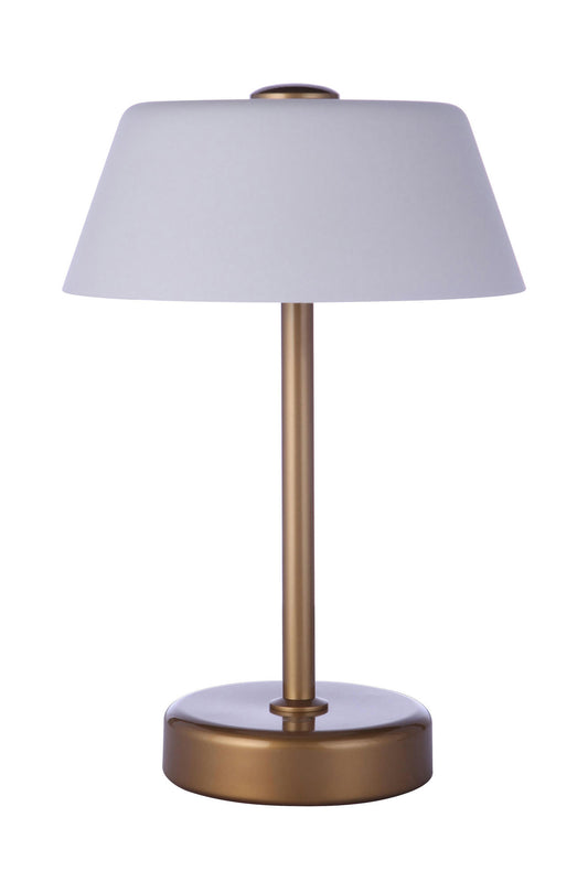 Outdoor Rechargeable Dimmable LED 12.5"h Portable Lamp w/ Glass Shade, SB