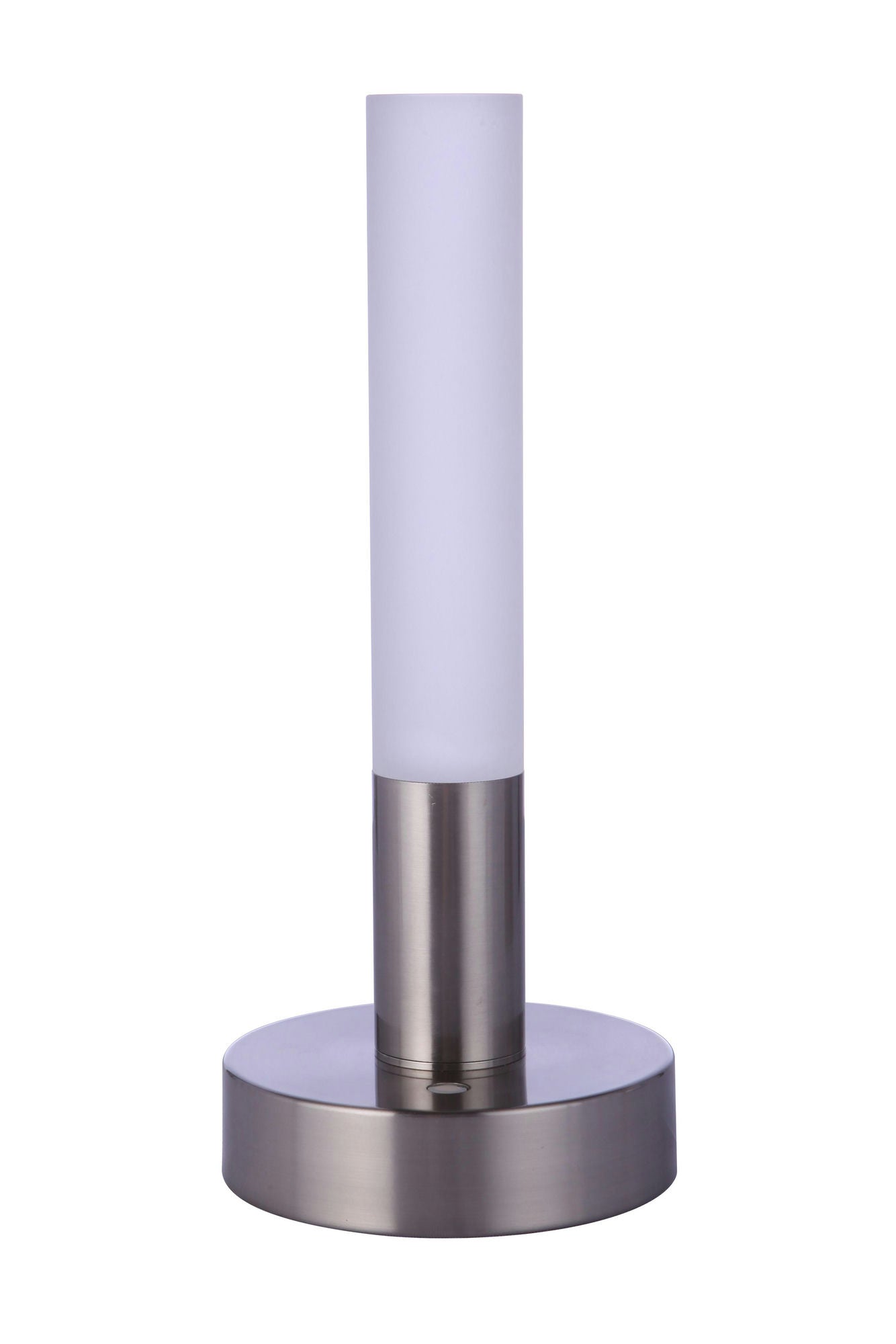 Indoor Rechargeable Dimmable LED Cylinder Portable Lamp with Glass Shade, BNK