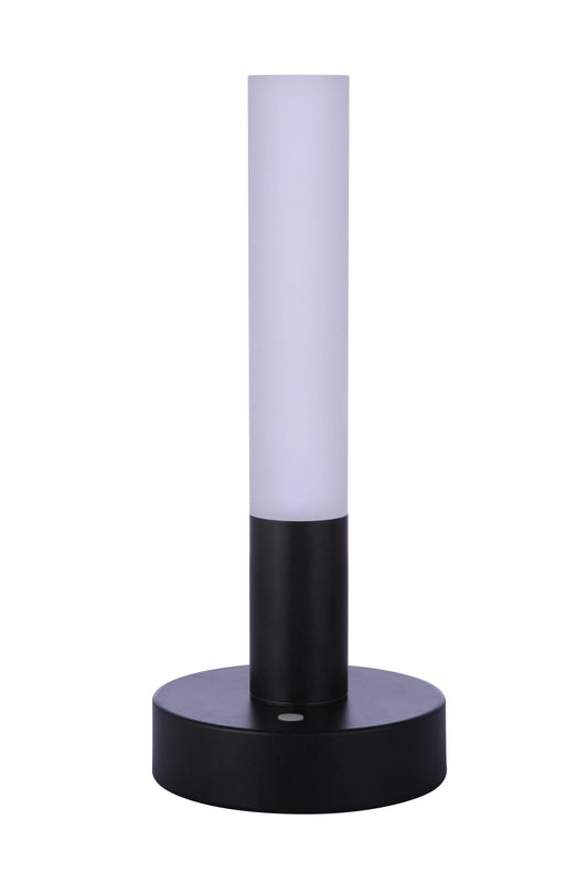 Indoor Rechargeable Dimmable LED Cylinder Portable Lamp with Glass Shade, FB