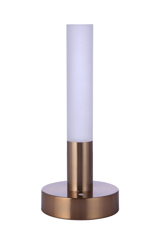 Indoor Rechargeable Dimmable LED Cylinder Portable Lamp with Glass Shade, SB