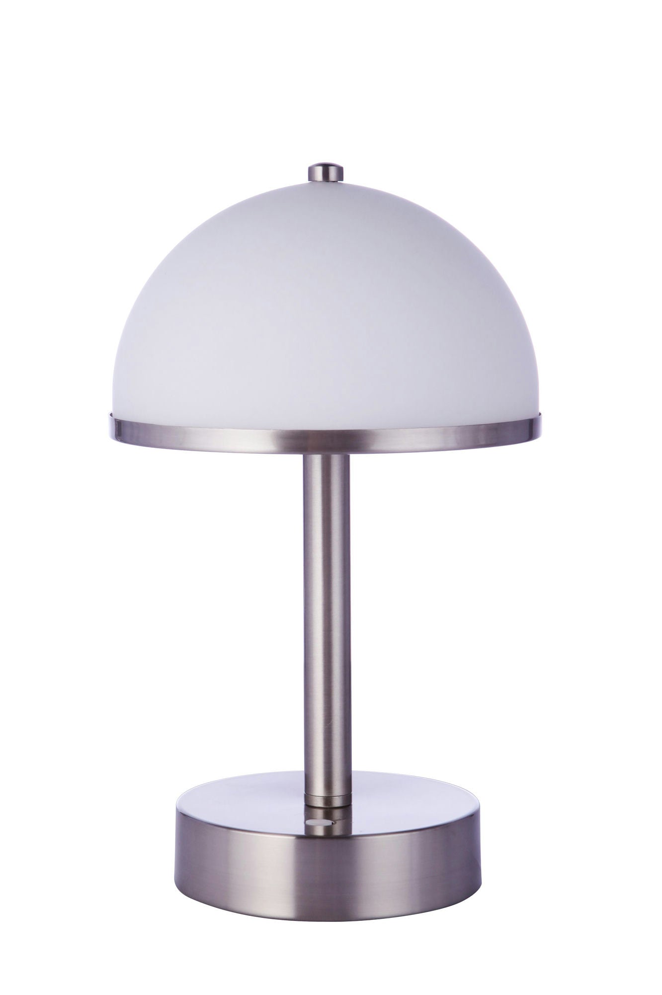 Indoor Rechargeable Dimmable LED Portable Lamp with Glass Dome Shade, BNK