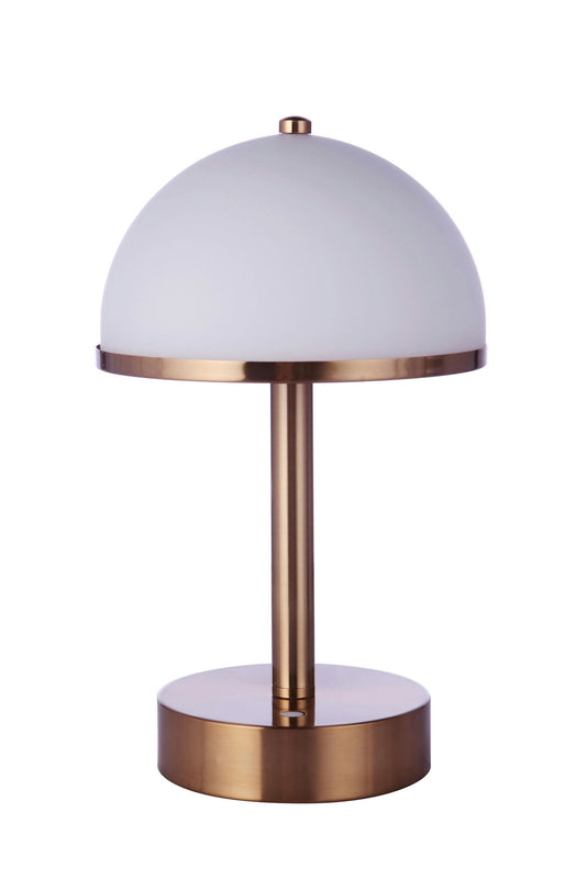 Indoor Rechargeable Dimmable LED Portable Lamp with Glass Dome Shade, SB