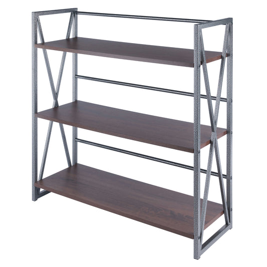 Isa 3-Tier Shelf, Graphite and Walnut