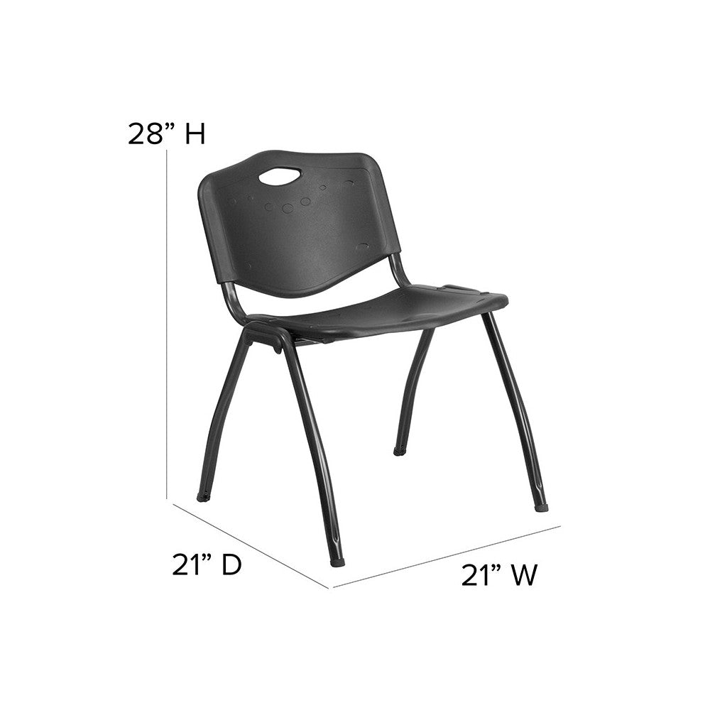 880 lb. Capacity Black Plastic Stack Chair