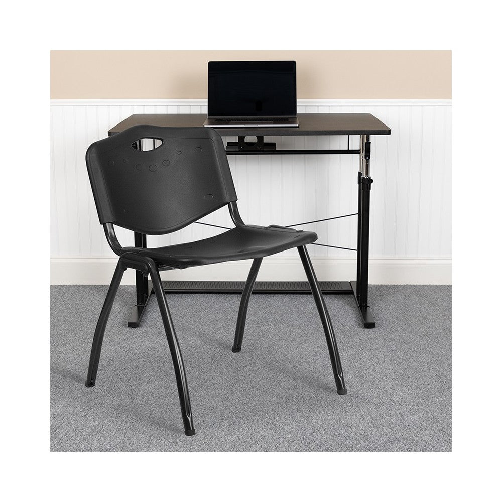 880 lb. Capacity Black Plastic Stack Chair