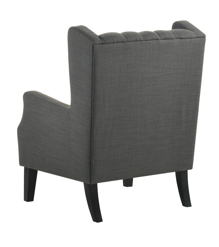 Irwin Gray Linen Button Tufted Wingback Chair