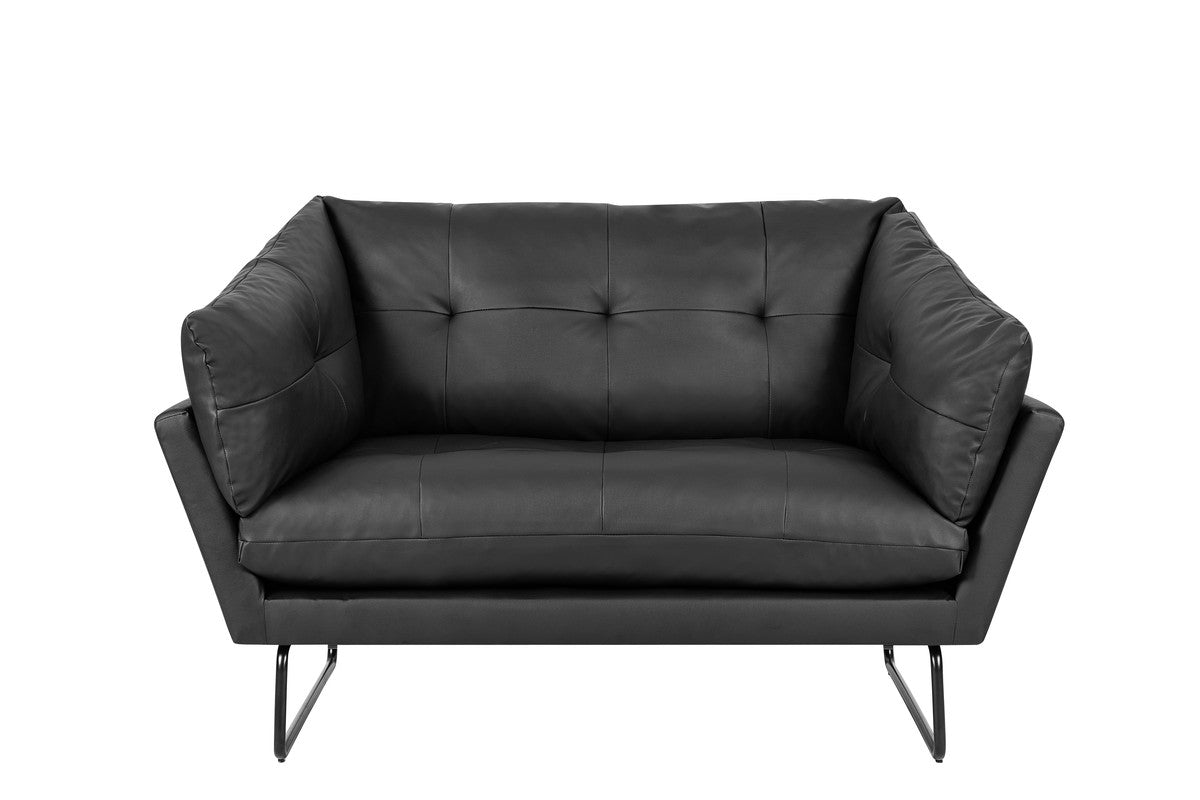 Karla Black PU Leather Contemporary Loveseat and Ottoman