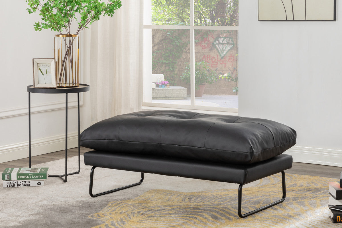Karla Black PU Leather Contemporary Loveseat and Ottoman