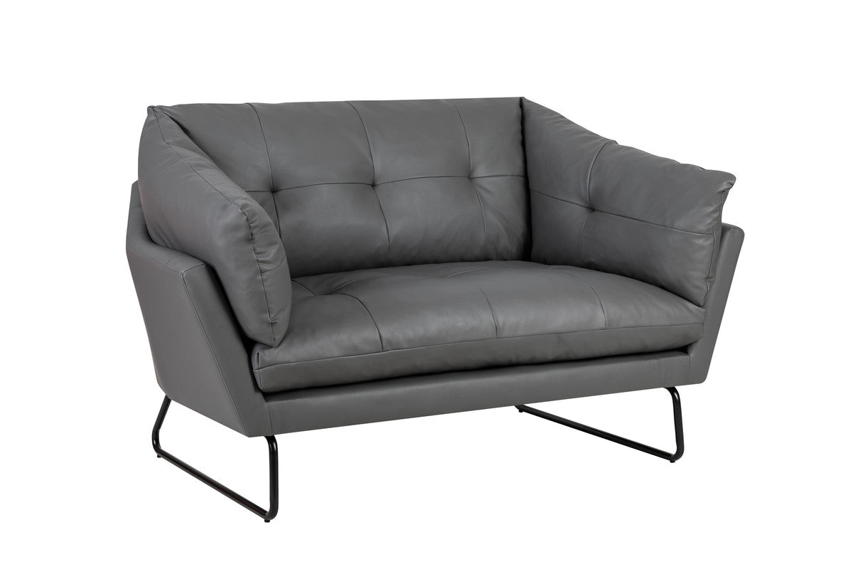 Karla Gray PU Leather Contemporary Loveseat