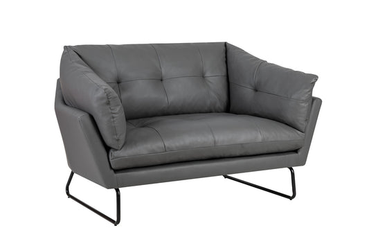 Karla Gray PU Leather Contemporary Loveseat