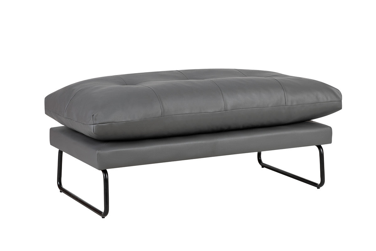 Karla Gray PU Leather Contemporary Ottoman