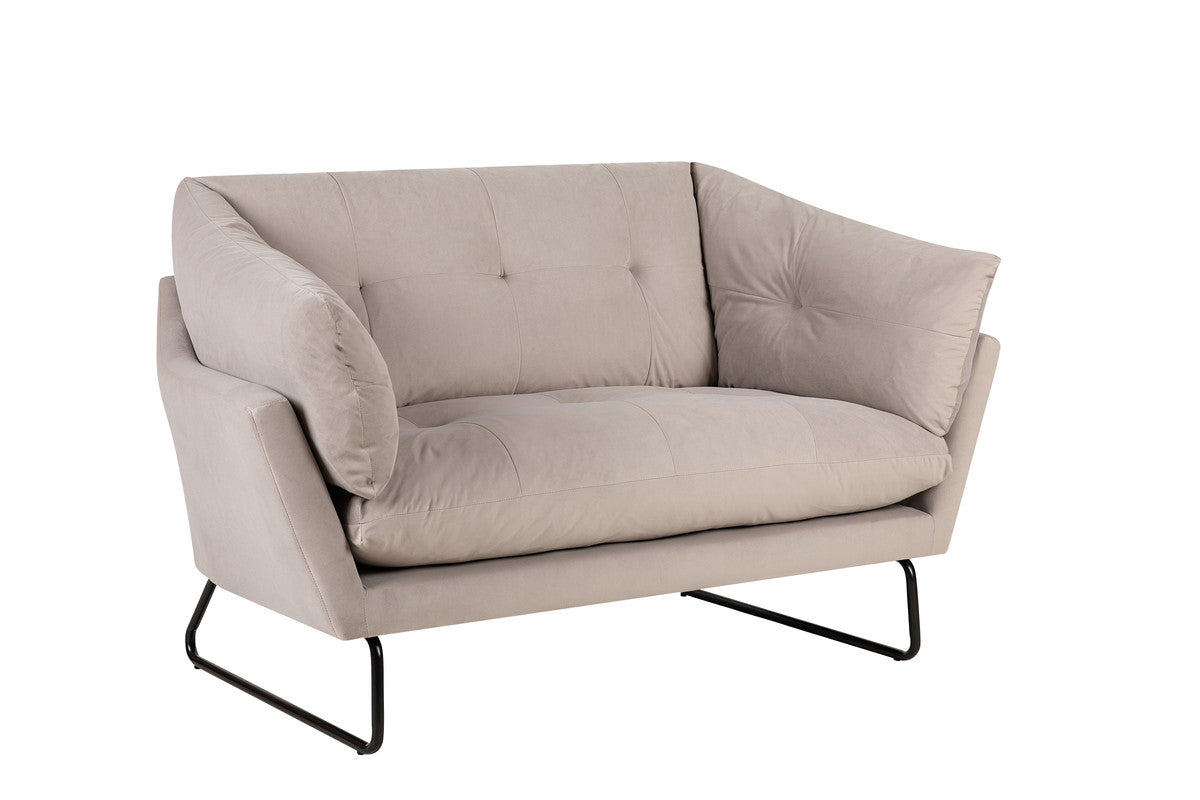 Karla Gray Velvet Contemporary Loveseat