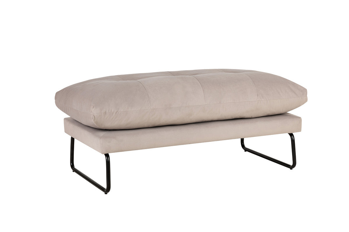 Karla Gray Velvet Contemporary Loveseat and Ottoman