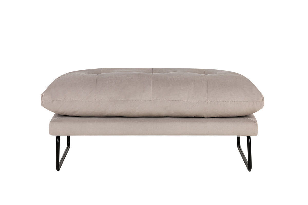 Karla Gray Velvet Contemporary Loveseat and Ottoman