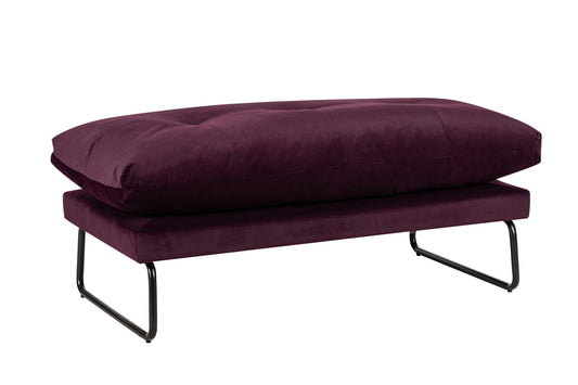 Karla Purple Velvet Contemporary Ottoman