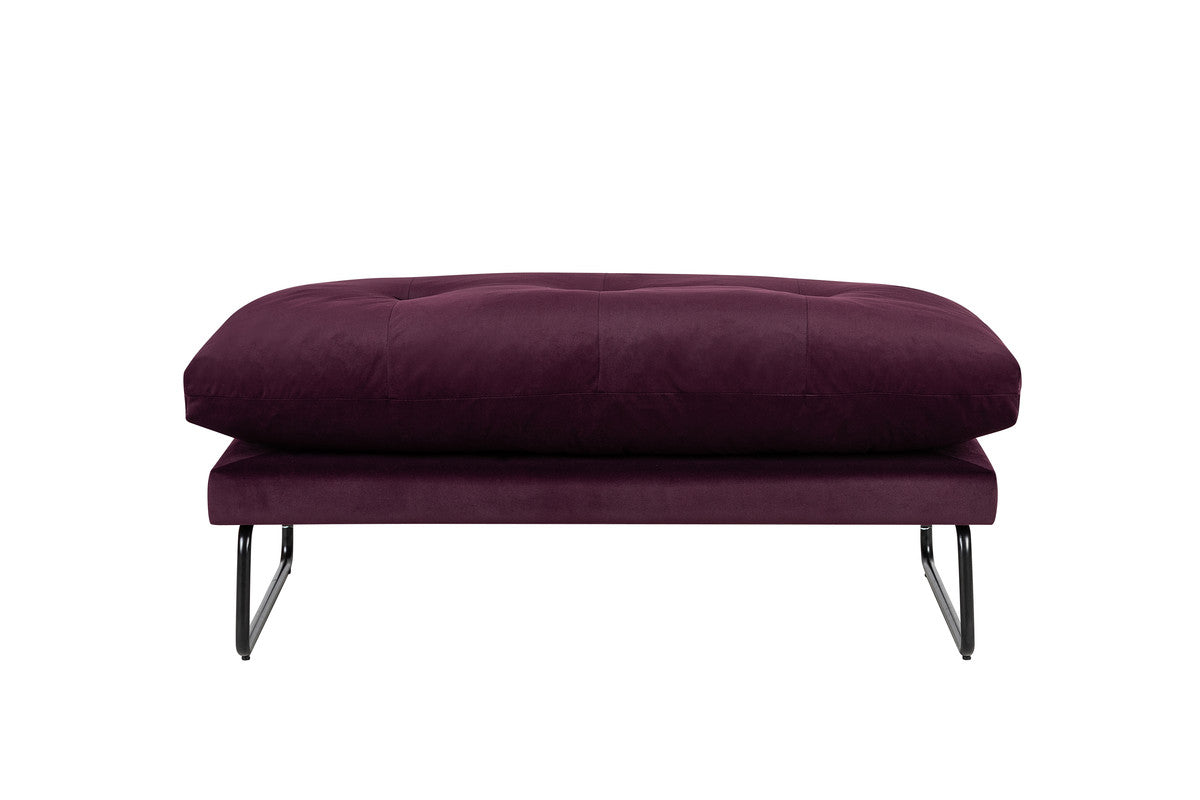 Karla Purple Velvet Contemporary Loveseat and Ottoman