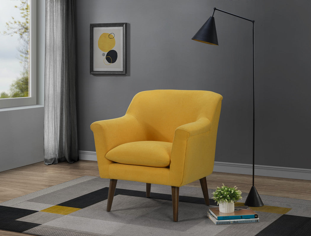 Lilola Home Shelby Yellow Woven Fabric Armchair