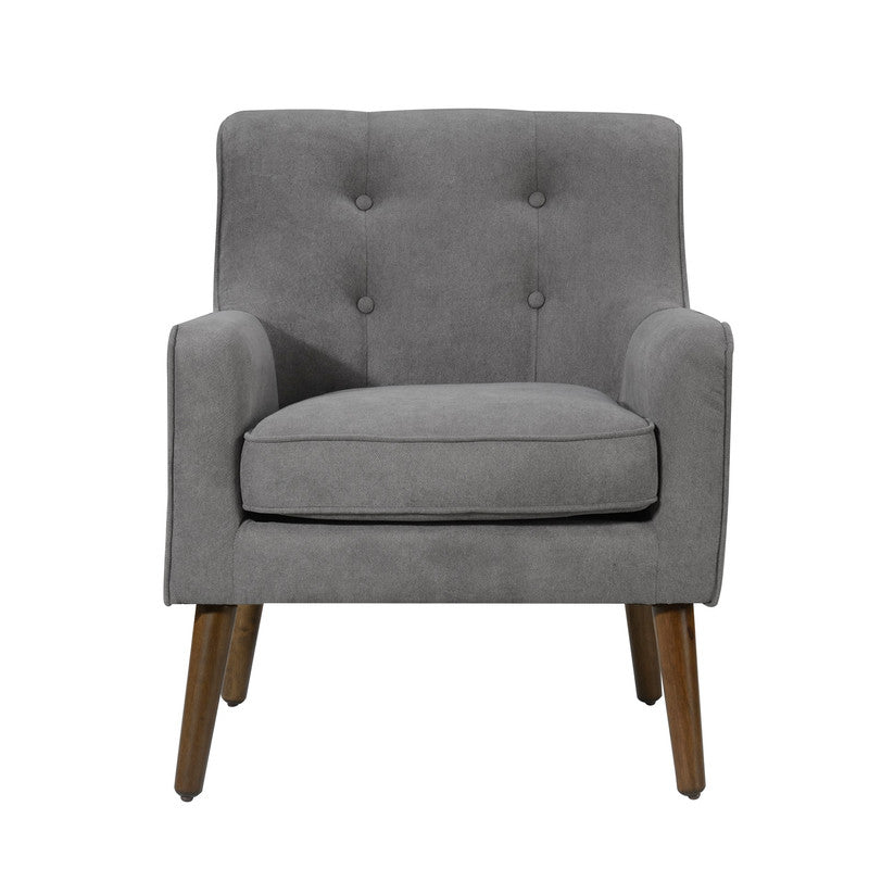 Lilola Home Ryder Mid Century Modern Gray Woven Fabric Tufted Armchair