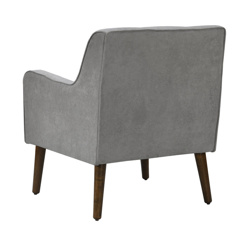 Lilola Home Ryder Mid Century Modern Steel Gray Woven Fabric Tufted Armchair