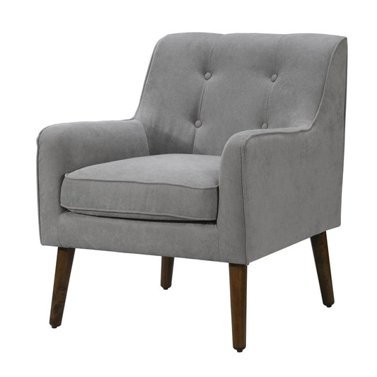 Lilola Home Ryder Mid Century Modern Steel Gray Woven Fabric Tufted Armchair