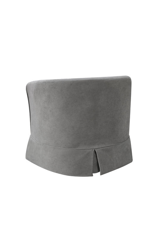 Lilola Home Tucker Steel Gray Woven Fabric Swivel Barrel Chair