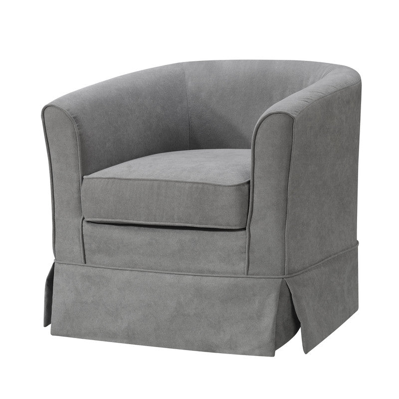 Lilola Home Tucker Steel Gray Woven Fabric Swivel Barrel Chair