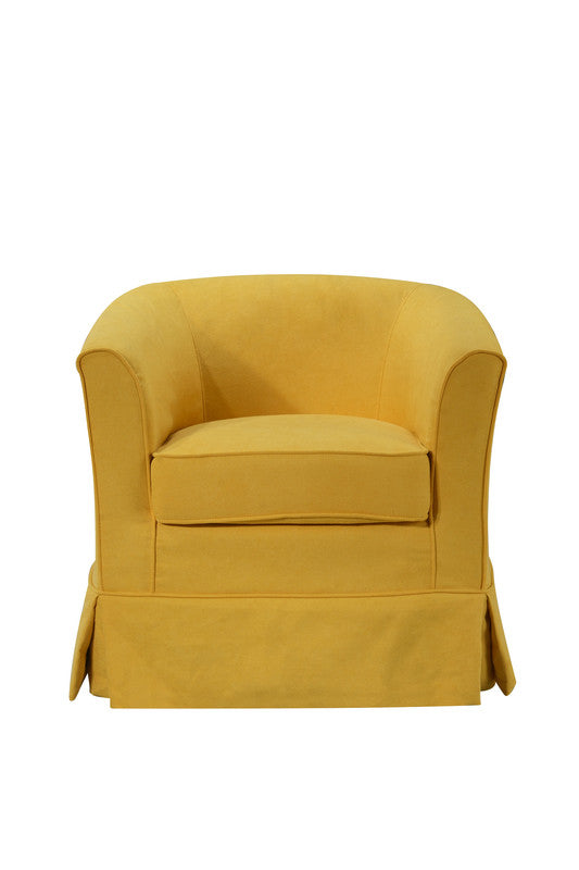 Lilola Home Tucker Yellow Woven Fabric Swivel Barrel Chair