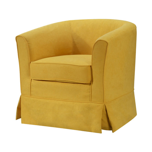 Lilola Home Tucker Yellow Woven Fabric Swivel Barrel Chair