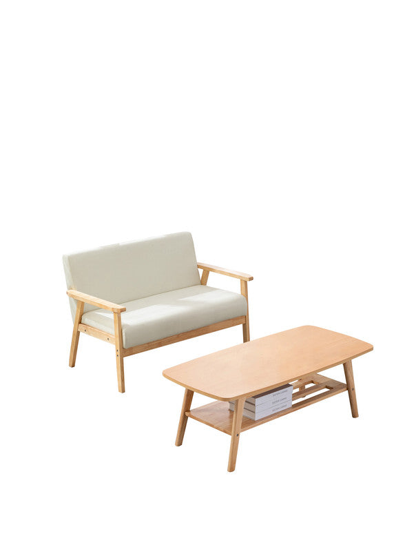 Bahamas Coffee Table and Beige Loveseat Set