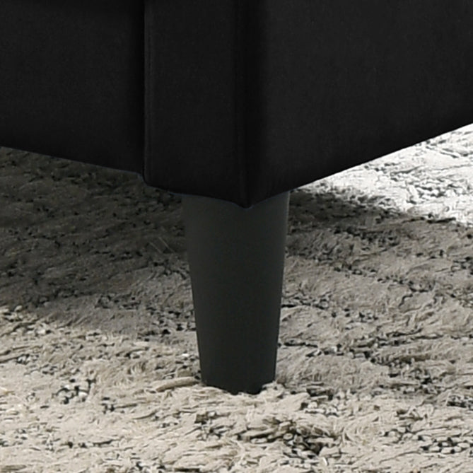 Hale Black Velvet Accent Armchair with Tufting