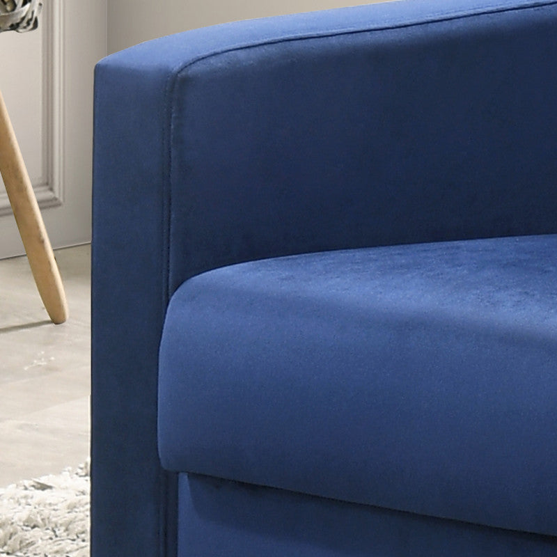 Hale Blue Velvet Accent Armchair with Tufting