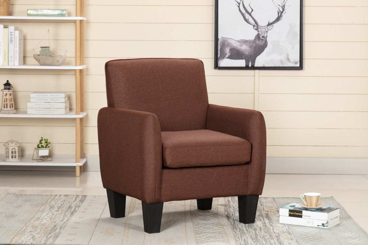 Lilola Home Mia Brown Linen Accent Armchair