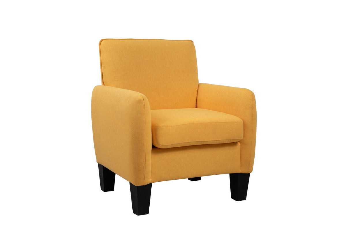 Lilola Home Mia Yellow Linen Accent Armchair