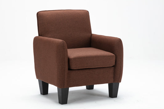 Lilola Home Mia Brown Linen Accent Armchair