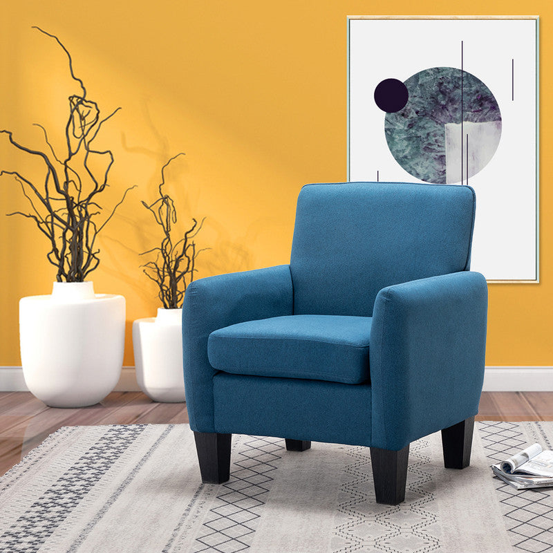 Lilola Home Mia Blue Linen Accent Armchair