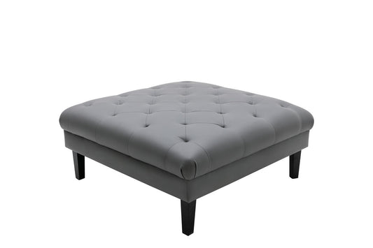 Sarah Gray Vegan Leather Tufted Ottoman