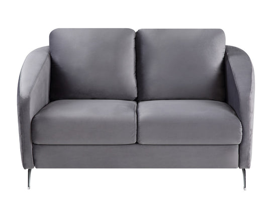 Lilola Home Sofia Gray Velvet Modern Chic Loveseat Couch