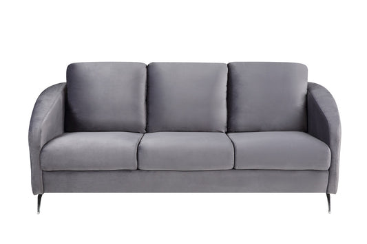 Lilola Home Sofia Gray Velvet Modern Chic Sofa Couch